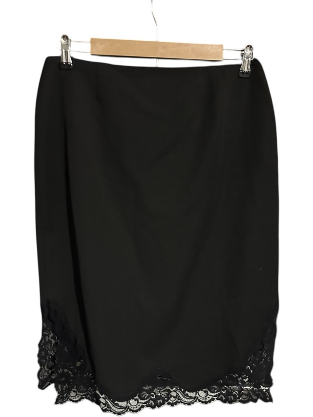 Nine West Viva La Glitz Lace Trim Skirt NWT Black Size 8